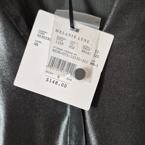 Melanie Lyne Metallic Look High-Low Hem Shirt - Picture 4 of 6